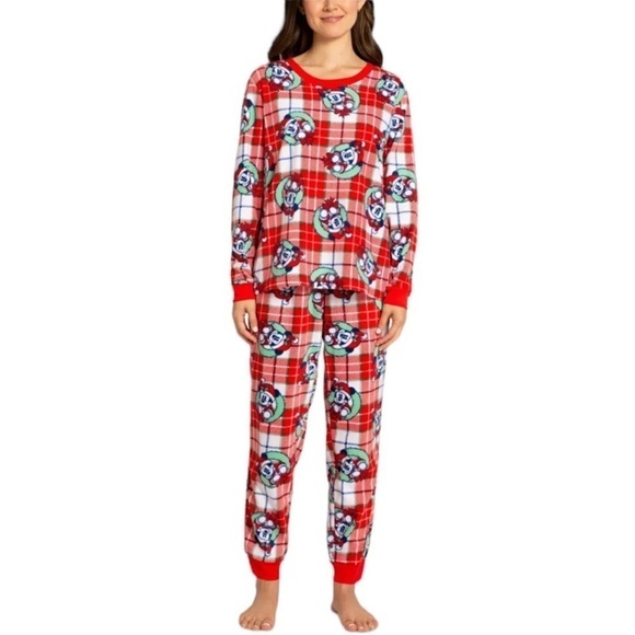 Disney Briefly Stated Womens Mickey Mouse Matching Family Pajamas Large New - Picture 1 of 11